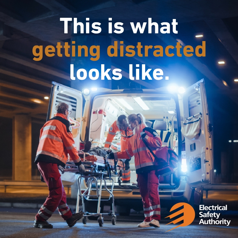 ambulance with the text this is what distracted looks like