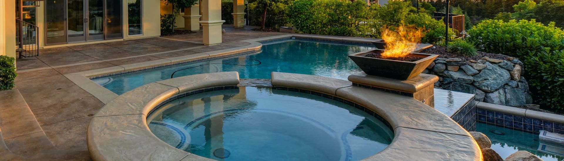 hot tub and pool