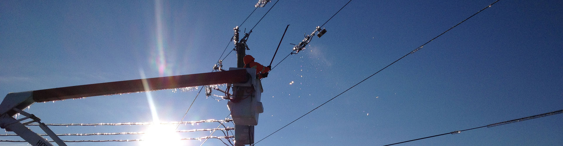 worker on powerline